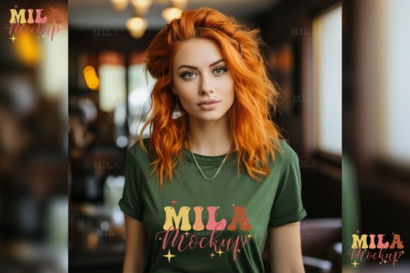 Download Dark Green Irish Women Tshirt Mockup - Women tshirt mockup Collection