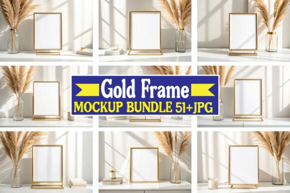 Download Gold Frame Mockup Bundle 08 - Frame mockup bundle Collection