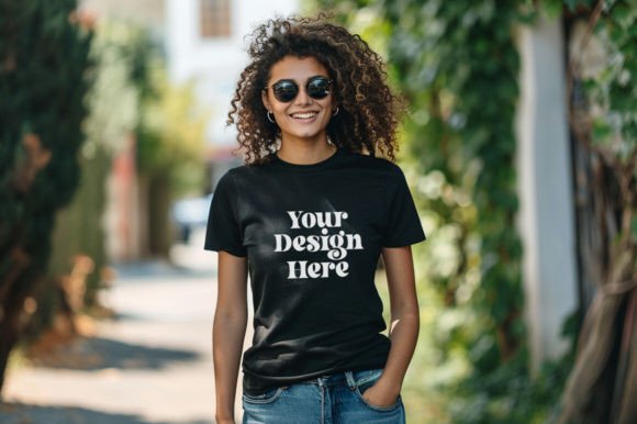 Download Black Gildan 5000 Women Tshirt Mockup - Premium Bundle