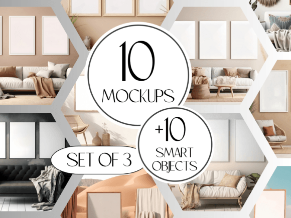 Download Frame Mockup Bundle, 10x PSD Templates - Frame mockup bundle Collection